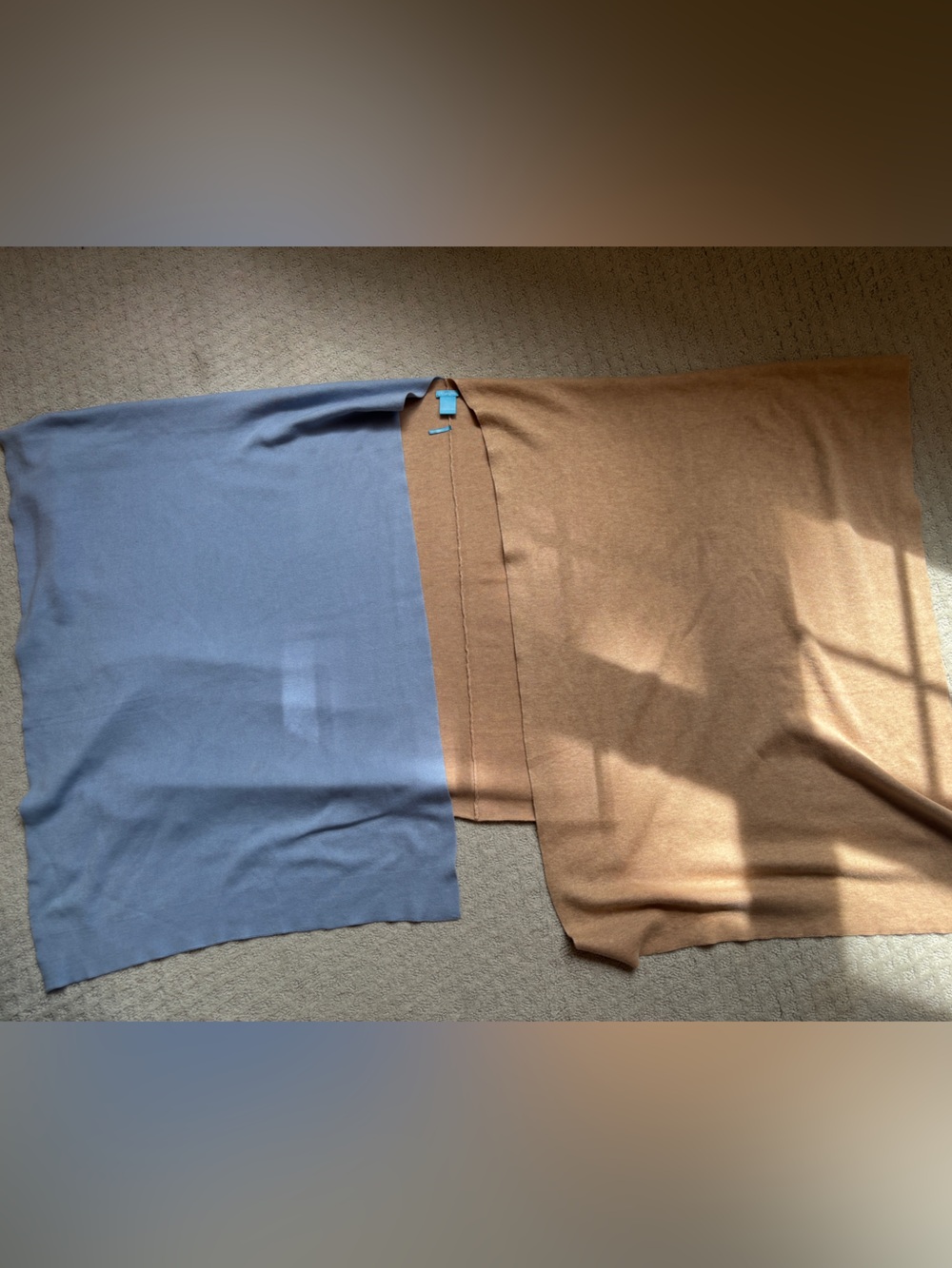 J. McLaughlin Two-Tone Wrap in Blue and Camel
